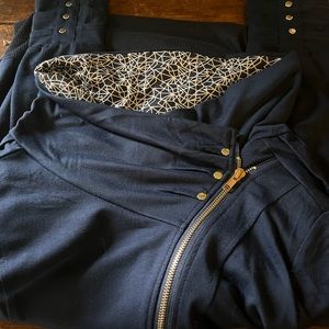 Navy colored light weight jacket.